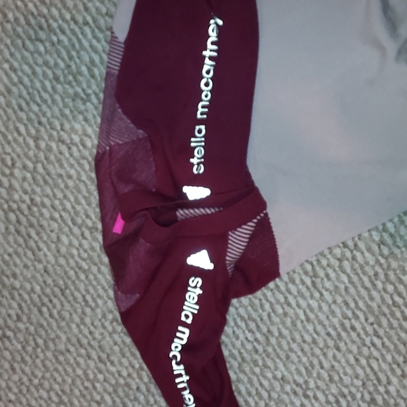 STELLA MCCARTNEY KNIT ADIDAS SHORT SLEEVE BURGUNDY SWEATER - Picture 6 of 8